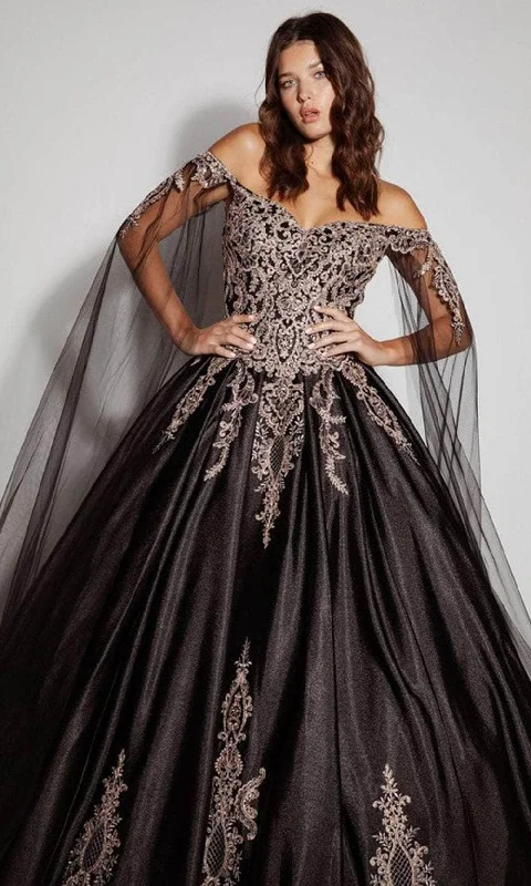 women's formal dressesEureka Fashion EK1002 - Off-Shoulder Applique Embellished Ballgown