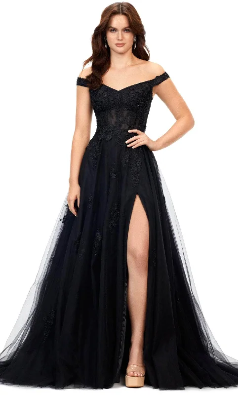 women's cold-shoulder dressesAshley Lauren 11376 - Off-Shoulder Gown