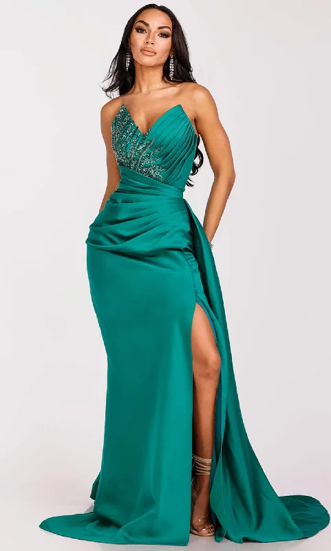 women's cold-shoulder dressesTerani Couture 231P0062 - Strapless Gown