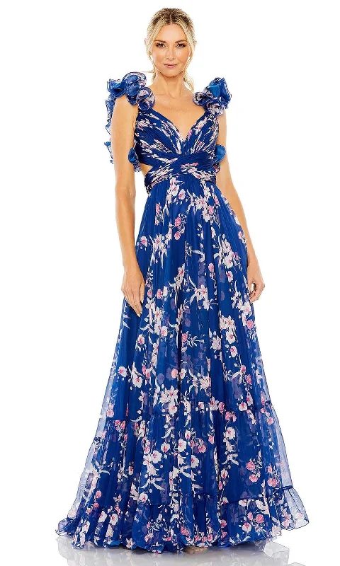 women's wrap dressesIeena Duggal 68520 - Floral A-Line Gown