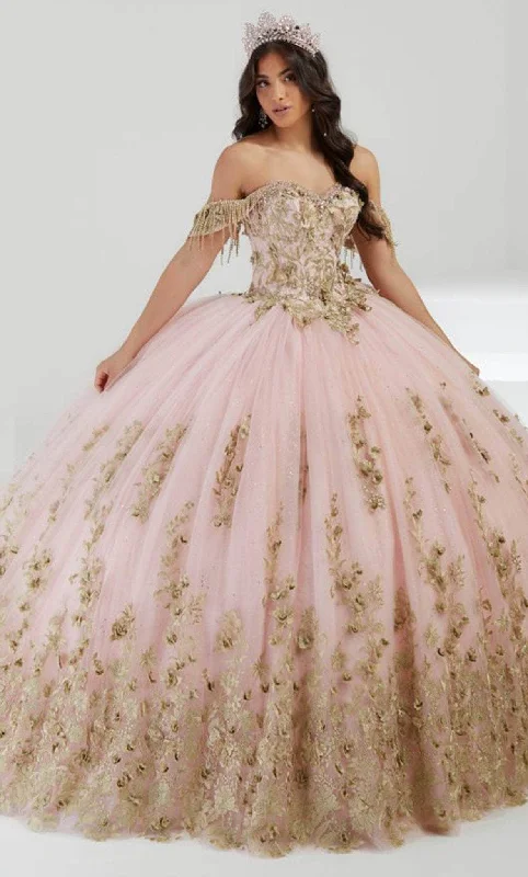 women's custom dressesQuinceanera Collection 26056 - Off-Shoulder Embellished Gown