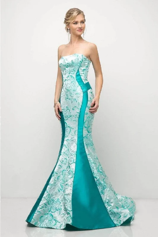 women's hourglass figure dressesLadivine US001 - Strapless Floral Mermaid Gown