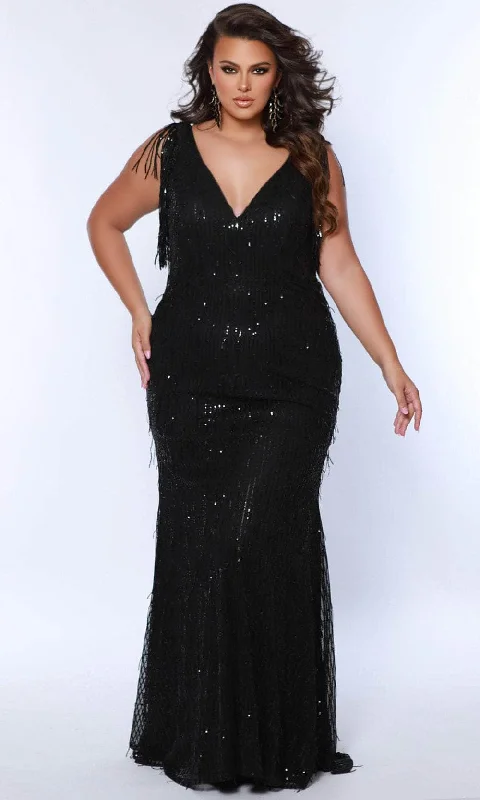 women's tall dressesSydney's Closet SC7393 - V-Neck Sequin Gown