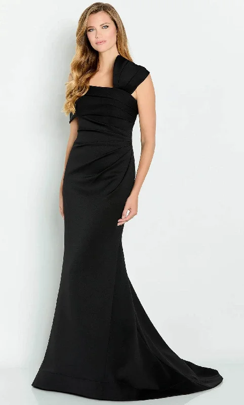 women's flutter-sleeved dressesCameron Blake CB144 - Asymmetrical Gown