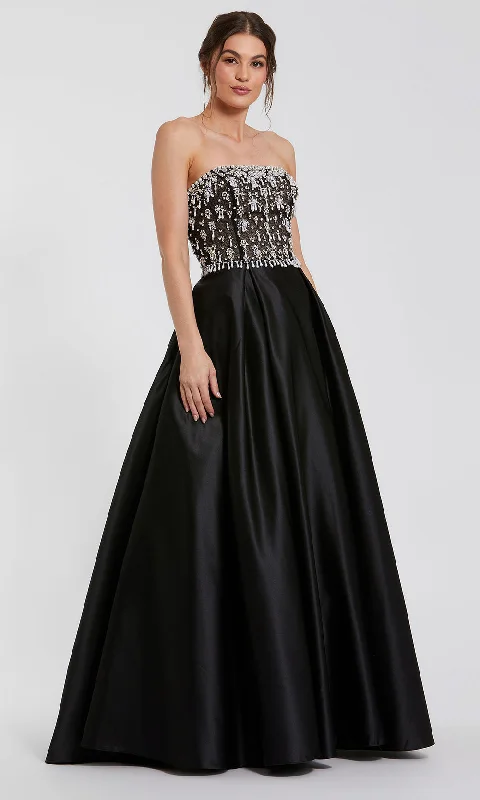 women's lace-up dressesMac Duggal 2225 - Embellished Strapless Ballgown