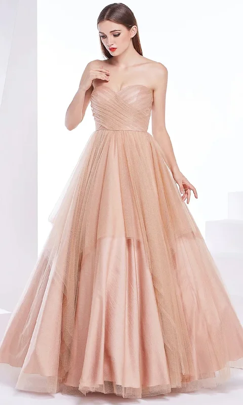 women's wedding guest dressesJ'Adore Dresses J14016 - Strapless Pleated Detail Ballgown