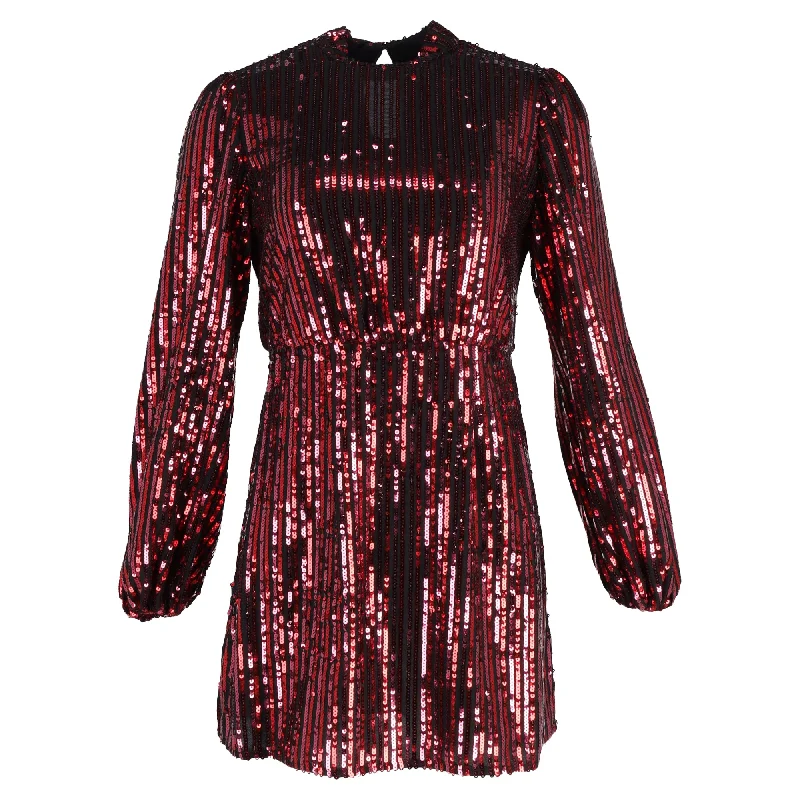 women's empire-line dressesRixo Samantha Sequinned Mini Dress in Red Viscose