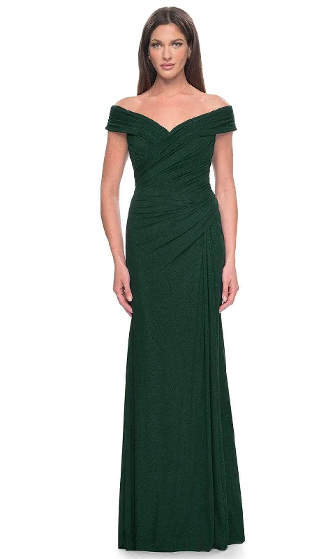 women's lightweight dressesLa Femme 31677 - Off Shoulder Jersey Evening Dress