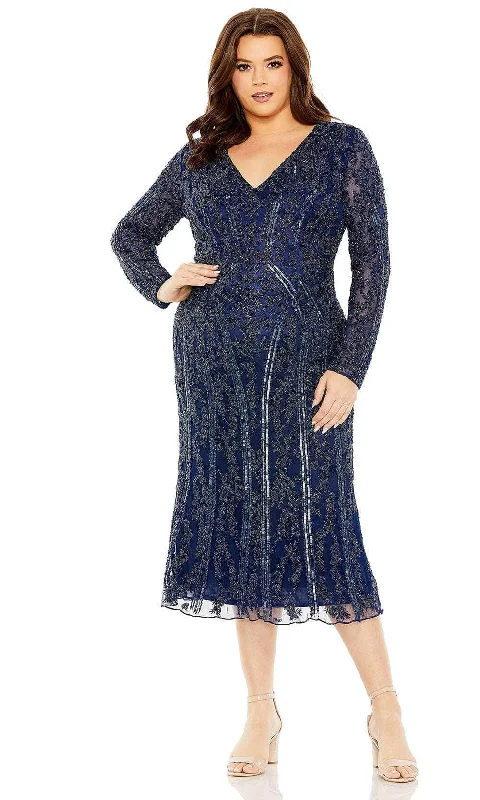 women's club dressesMac Duggal 5938 - Beaded V-Neck Evening Dress