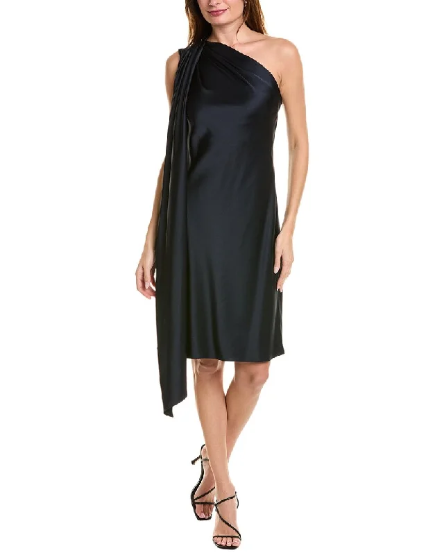 women's off-the-shoulder dressesElie Tahari Satin One-Shoulder Mini Dress