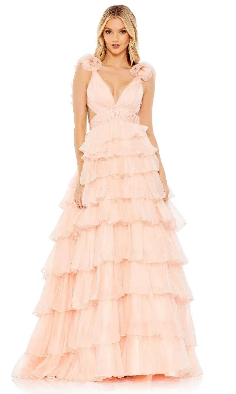 women's retro dressesMac Duggal 67959 - Tiered Chiffon Evening Dress