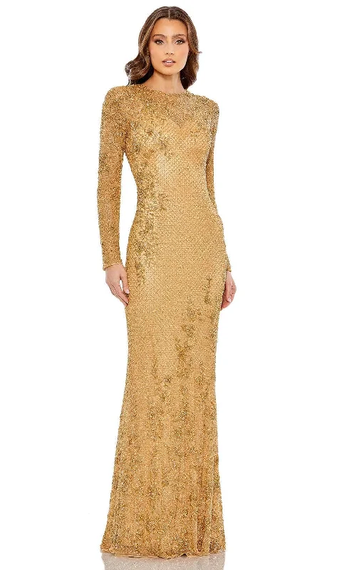 women's wrap dressesMac Duggal 5504 - Beaded Lattice Sheath Evening Gown