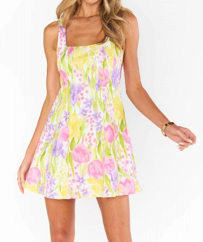 women's midi dressesPrim Mini Dress In Blooming Tulips