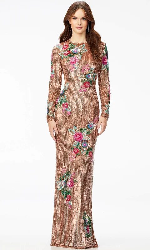 women's cocktail dressesAshley Lauren 11203 - Beaded Floral Evening Dress