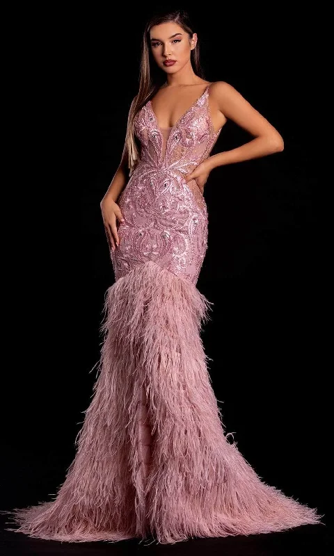 women's statement dressesPortia and Scarlett PS21128 - Plunging Mermaid Evening Gown