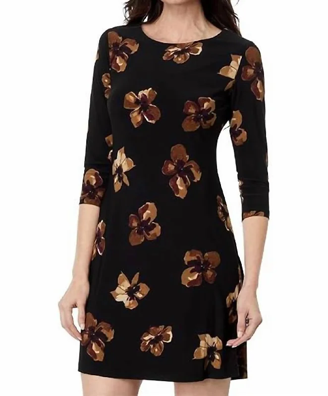 women's flowy dressesBell Sleeve Mini Dress In Black