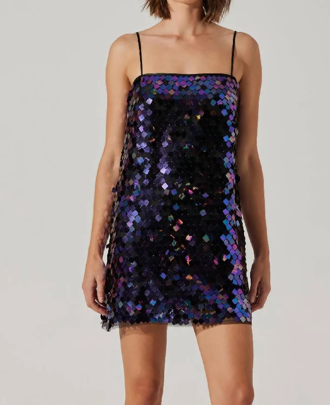 women's fair-trade dressesPorscha Sequin Mini Dress In Purple Multi