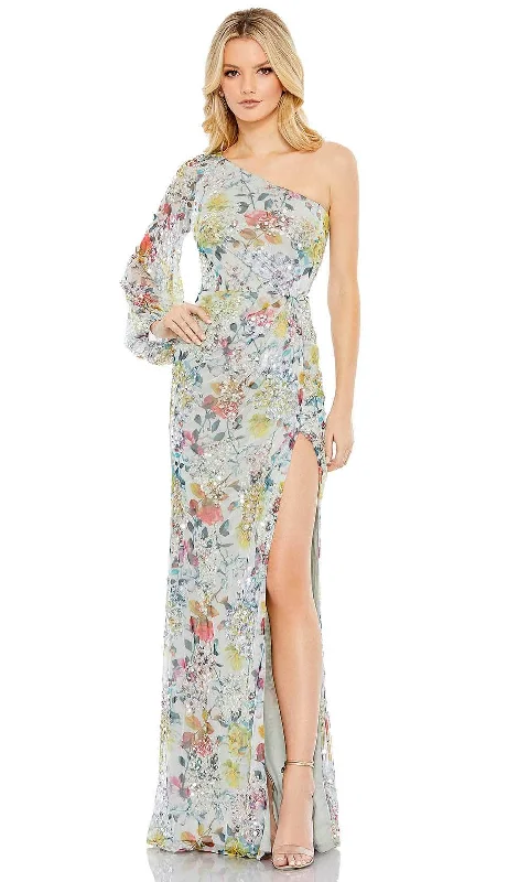 women's bodycon dressesMac Duggal 93747 - Beaded Floral Print Evening Gown