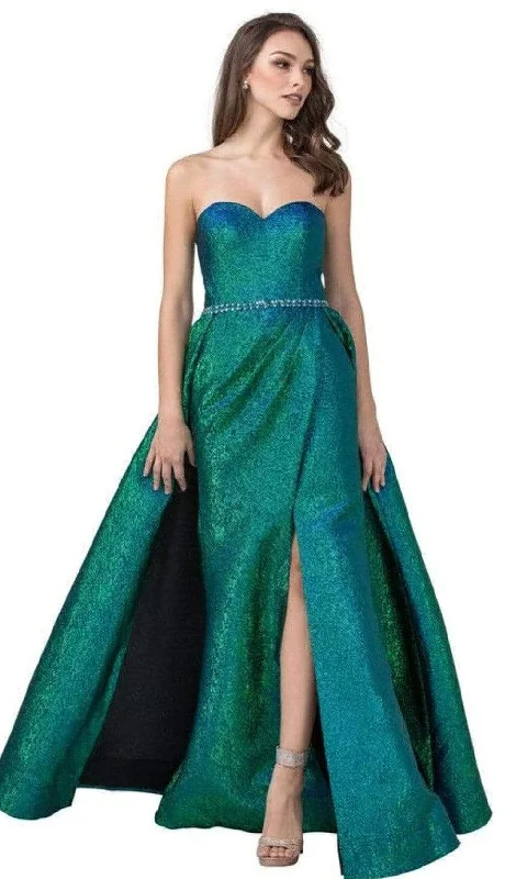 women's travel dressesAspeed Design - L2427 A-Line Overskirt Sweetheart Evening Dress