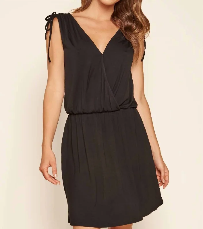 women's A-line dressesSedona Surplice Mini Dress In Black