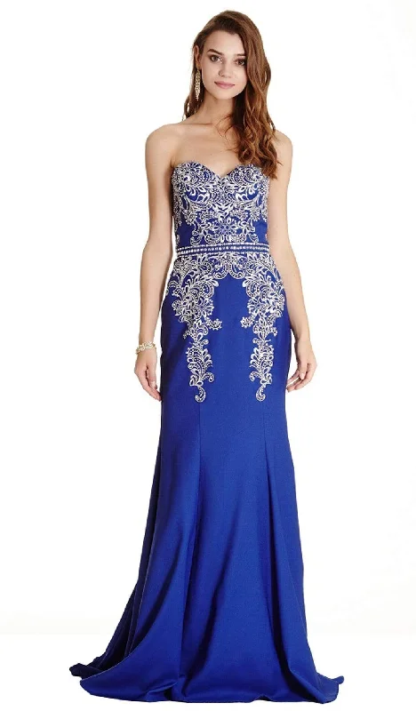 women's bridesmaid dressesAspeed Design - Queenly Embellished Sweetheart Evening Dress