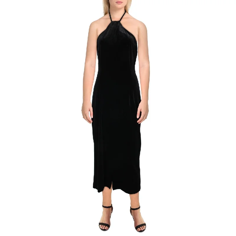 women's ethical fashion dressesAlisa Womens Velvet Halter Midi Dress