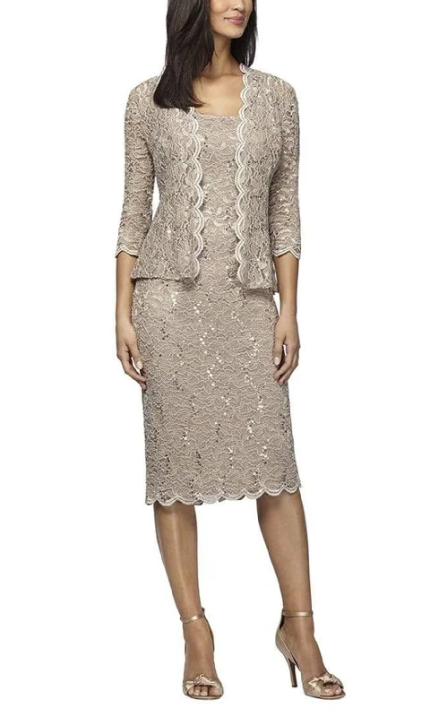 women's petite dressesAlex Evenings - 112264 Two-Piece Allover Lace Jacket Dress