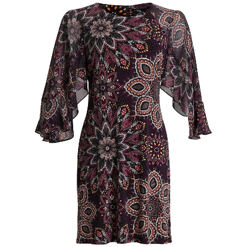 women's ethical fashion dressesPlus Womens Mini Printed Fit & Flare Dress