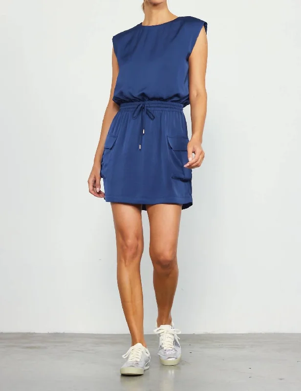 women's stretch dressesUtility Sleeveless Mini Dress In Navy