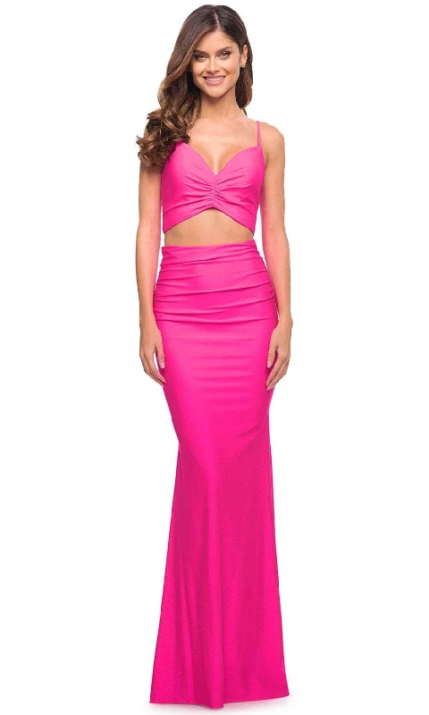 women's lightweight dressesLa Femme 30678 - Neon Two-Piece Evening Dress