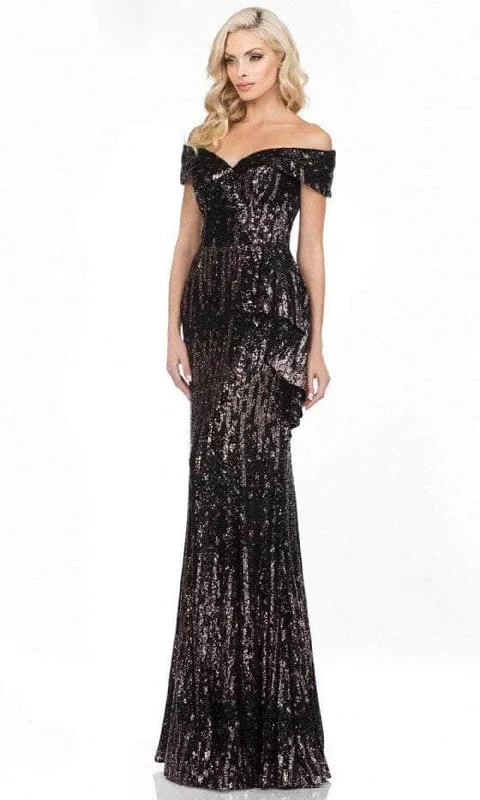 women's body-skimming dressesTerani Couture 2021M3011 - Off Shoulder Sequin Evening Gown