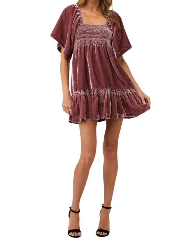 women's pastel dressesEasy To Love Mini Dress In Dried Currant