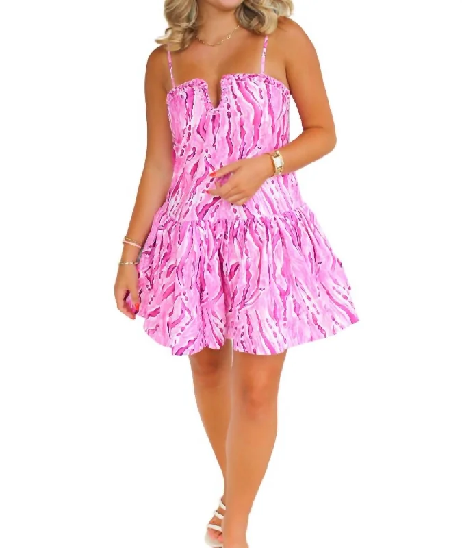 women's velvet dressesBlushing Island Spaghetti Strap Mini Dress In Pink