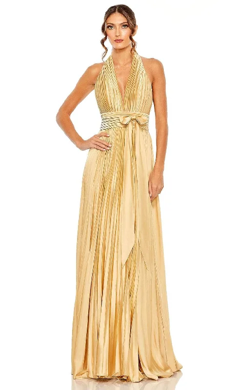 women's cocktail dressesIeena Duggal 11636 - Pleated Halter Evening Gown