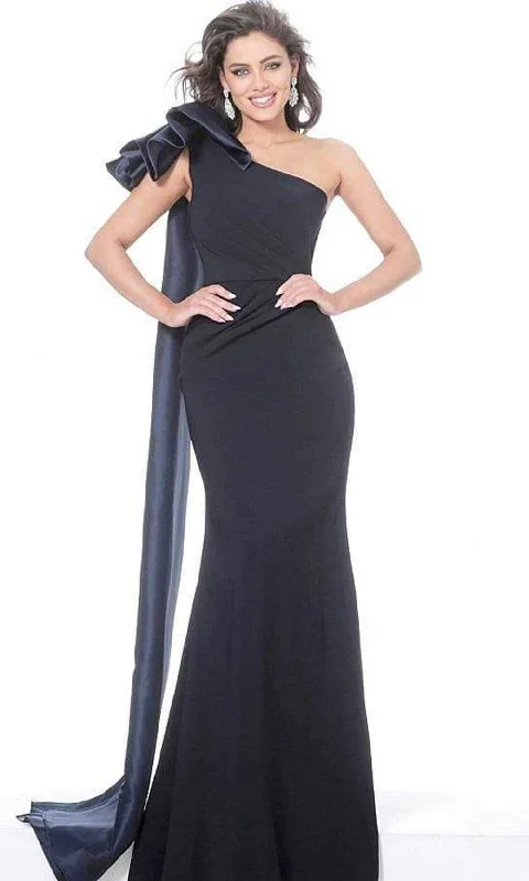 women's made-to-order dressesJovani - 1008 Asymmetric Neck Plain Evening Dress