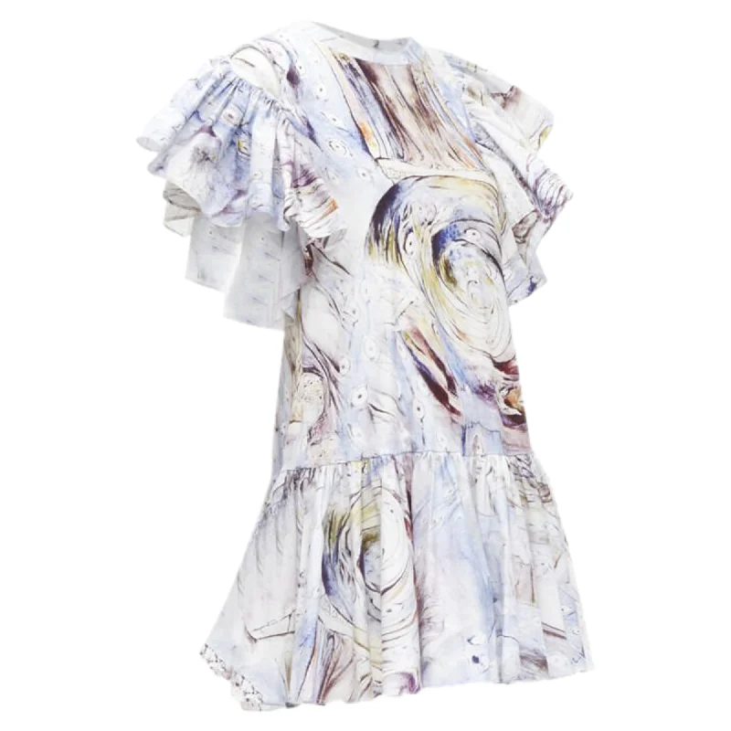 women's ruffle dressesAlexander McQueen William Blake Dante ruffle frill mini dress