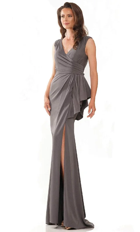 women's ruffle dressesMarsoni by Colors MV1227 - Ruffle Accent Evening Dress