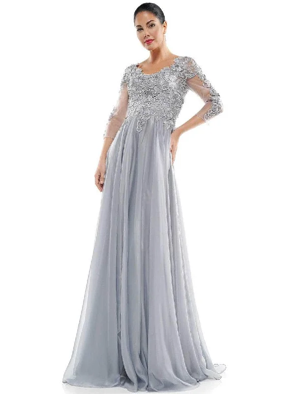 women's beach dressesColors Dress M281 - Quarter Sleeve Embroidered Evening Dress