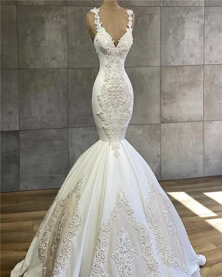 women's unique dressesSeductive Sleeveless Mermaid Wedding dress