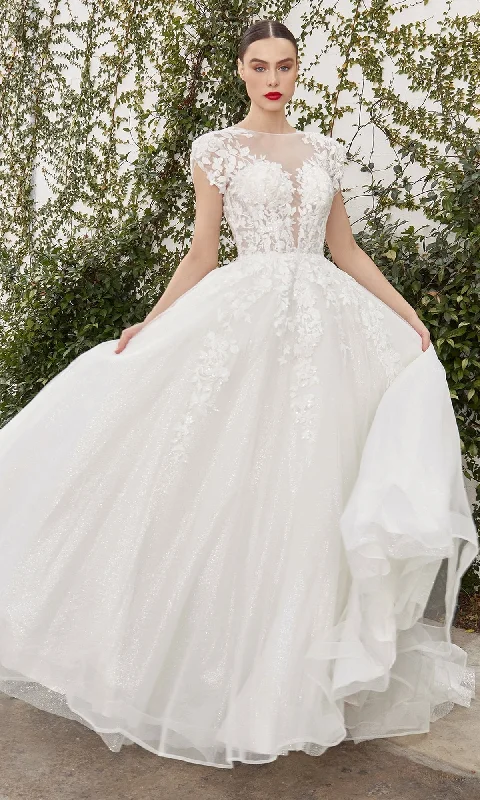 women's off-the-shoulder dressesCap-Sleeve Wedding Ball Gown A1082W