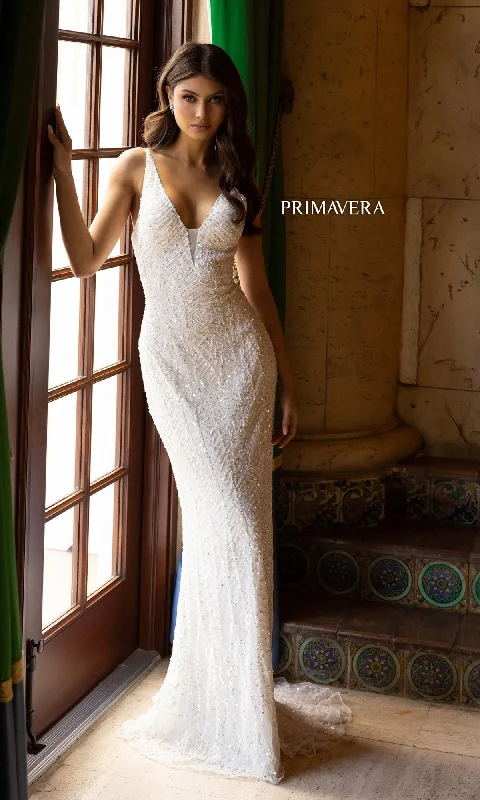 women's bespoke dressesLong Wedding Dress 11119 by Primavera