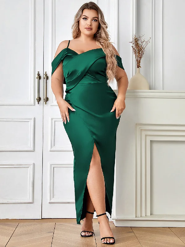 women's metallic dressesStrappy Sleeveless Pure Color Maxi Bodycon Dress HB0278