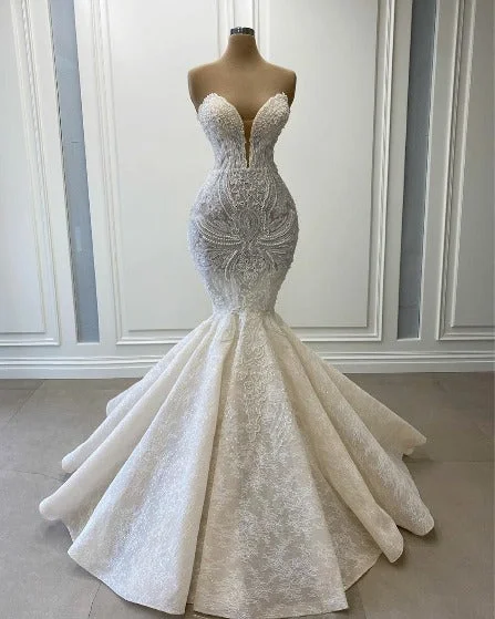 women's trendy dressesRoyal Fabric Mermaid Wedding dress