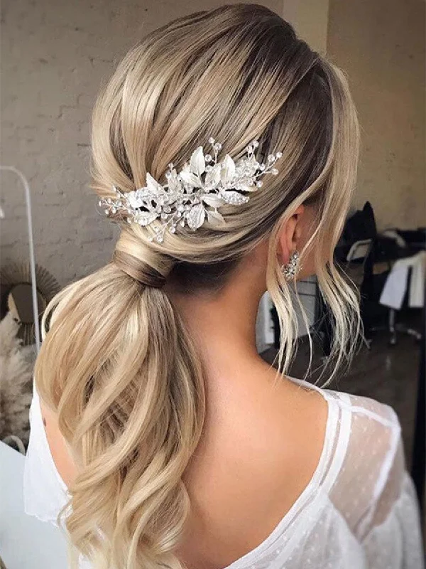 women's maximalist dressesSilver Leaf Rhinestone Wedding Hair Comb