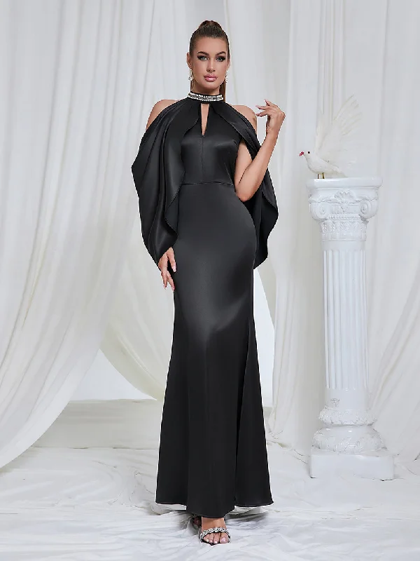 women's evening dressesDraped Off-The-Shoulder Maxi Bodycon Dress HB10197