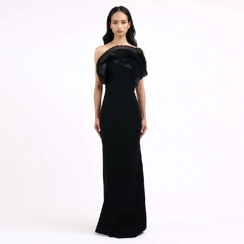 women's empire waist dressesStrapless Sleeveless Exaggerated Maxi Dress ZNSBA1095