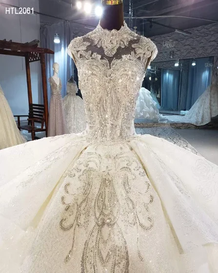 women's mini dressesWomen Luxury elegant sequin white wedding dress