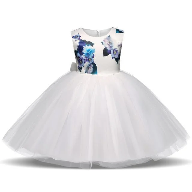 women's pear-shaped body dressesFancy Girls Dresses Christmas or Wedding Dresses 1- 8 Years Blue Floral