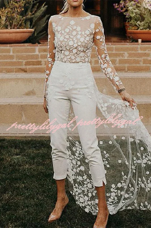 women's handmade dressesWhite Wedding Jumpsuit