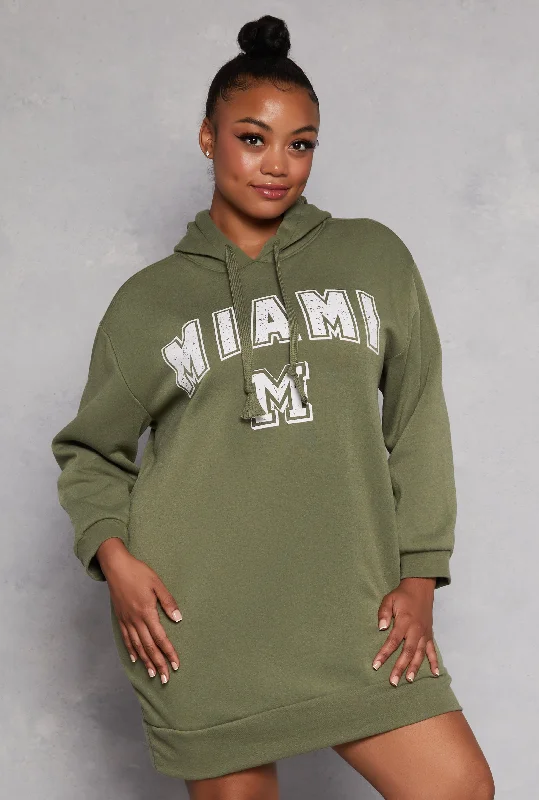 women's high-end dressesPlus Size Miami Hoodie Dress